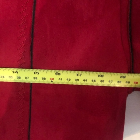Relaxed RED Burgundy Alfred Dunner Size 6P Faux Suede  Blazer - Picture 12 of 17